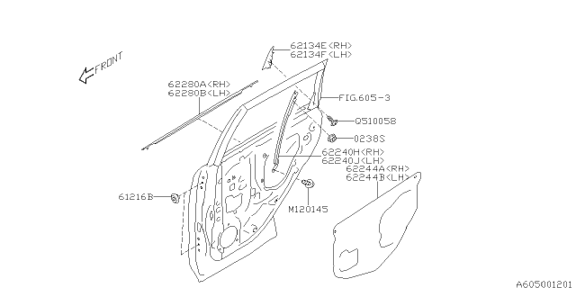 2014 Subaru Forester Sealing Cover Rear Door L Diagram for 62244SG010