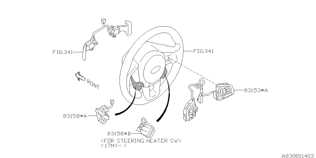 2017 Subaru Forester Steering Switch Assembly Diagram for 83158SG110