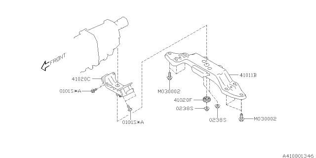 2014 Subaru Forester Rear Crossmember Complete Diagram for 41011AG033