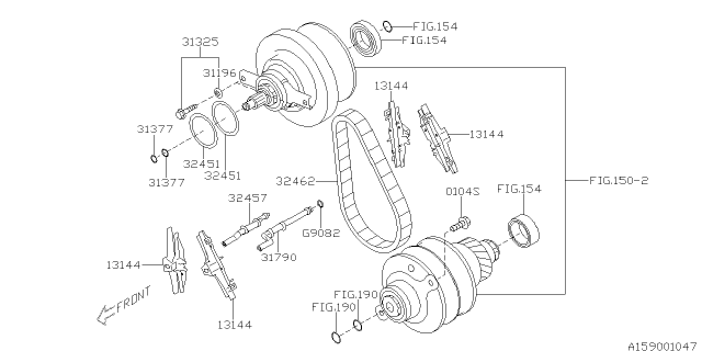 2014 Subaru Forester Pulley Set Diagram 1
