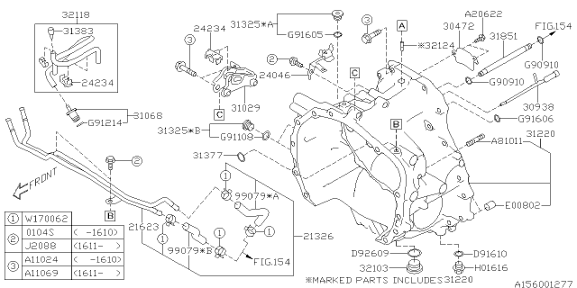 2017 Subaru Forester Pipe Assembly Oil Clr Diagram for 21326AA210