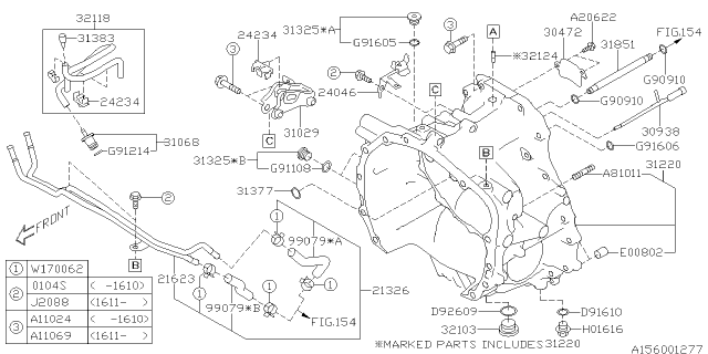 2017 Subaru Forester Bracket Complete Diagram for 31029AA130