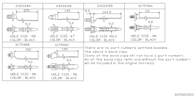 2018 Subaru Forester Band Clip Diagram for 24226AA190