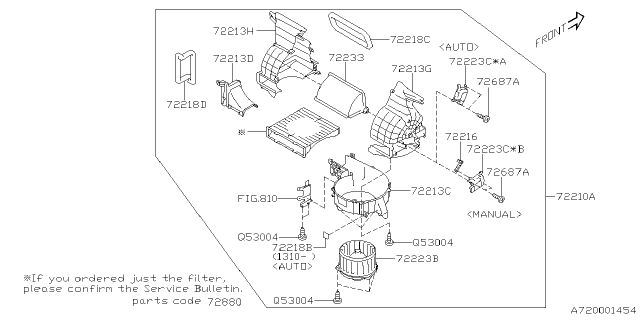 2014 Subaru Forester Case Assembly Diagram for 72213FJ050