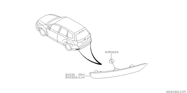 2014 Subaru Forester Lamp - Rear Diagram 2