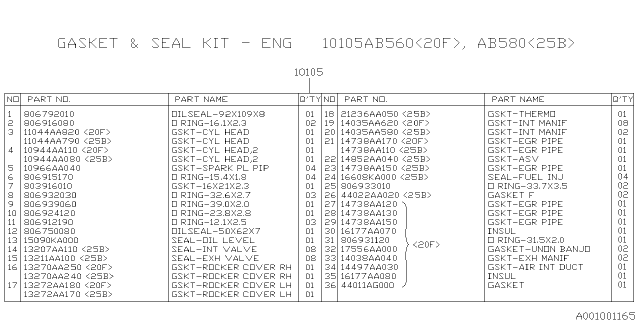 2015 Subaru Forester Engine Assembly Diagram 6