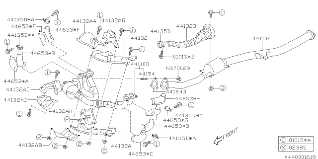 2017 Subaru Forester Band Complete Exhaust Diagram for 44628AA080