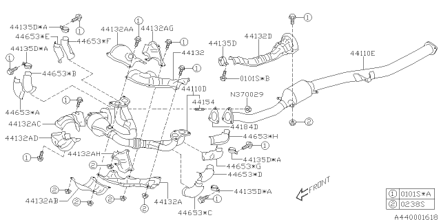 2017 Subaru Forester Cover Complete Exhaust Diagram for 44651AD830