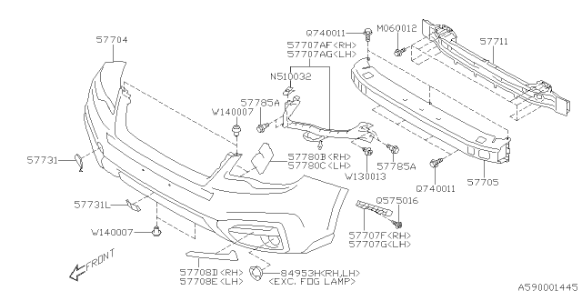 2018 Subaru Forester Front Bumper Diagram 1