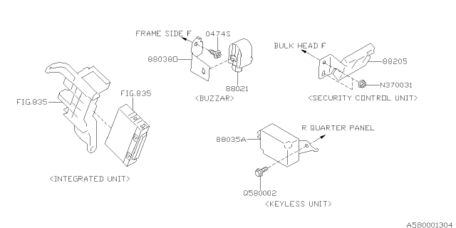 2015 Subaru Forester Key Kit & Key Lock Diagram 7