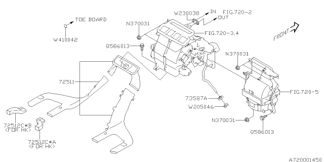 2016 Subaru Forester Duct Assembly Front Diagram for 72511FJ000