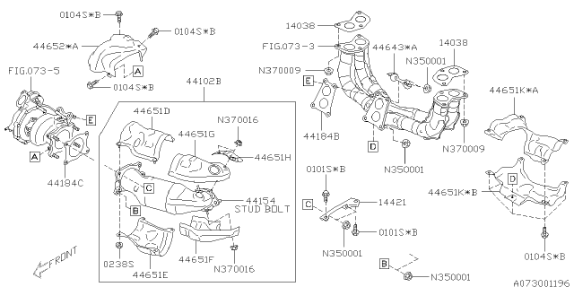 2016 Subaru Forester Cover Complete Exhaust Diagram for 44651AF900