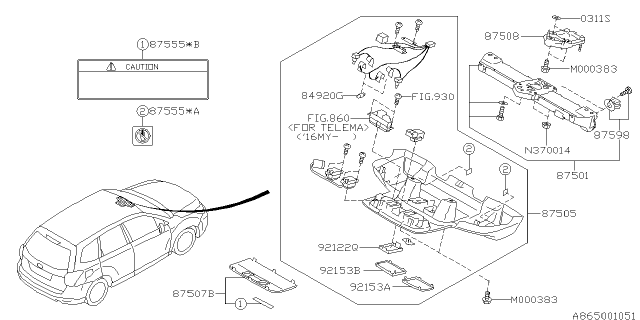 2017 Subaru Forester Cover Camera Diagram for 87507SG030LO