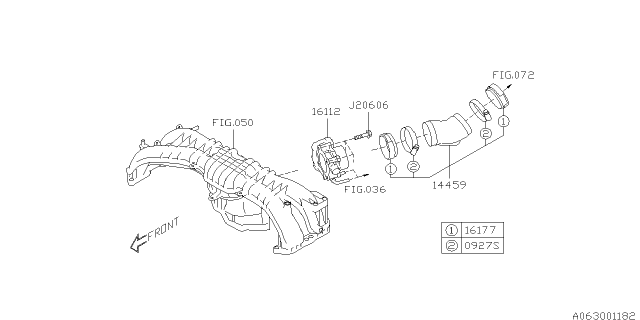 2016 Subaru Forester Duct Assembly Air Intake Diagram for 14459AA680