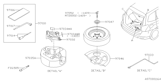 2015 Subaru Forester Jack Diagram for 97032FG040