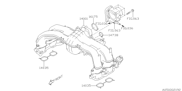 2017 Subaru Forester Gasket Intake Manifold Diagram for 14035AA680