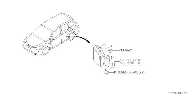 2014 Subaru Forester Plate Air Flap Rear Left Diagram for 96072SG010