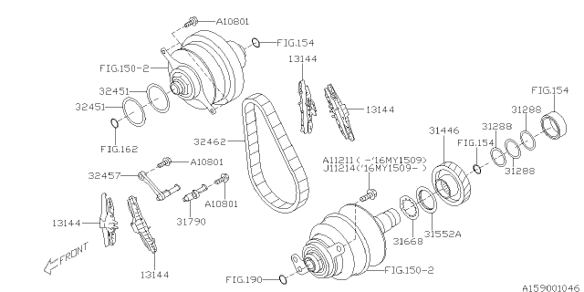 2015 Subaru Forester Pulley Set Diagram 2