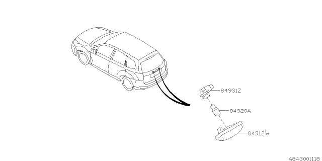 2016 Subaru Forester Lamp - License Diagram