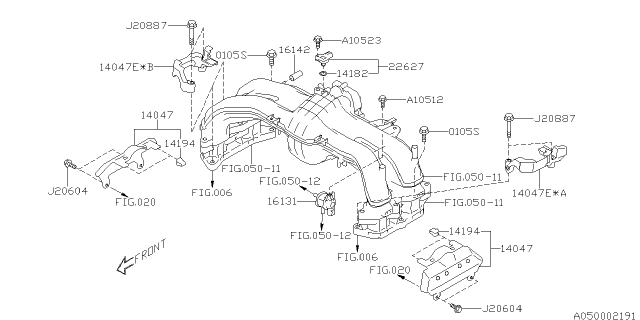 2018 Subaru Forester O Ring Pressure Diagram for 14182AA030