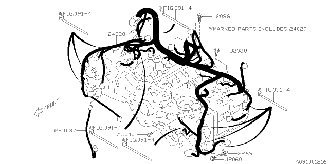 2018 Subaru Forester Bracket Oxygen Sensor Diagram for 22691AA800