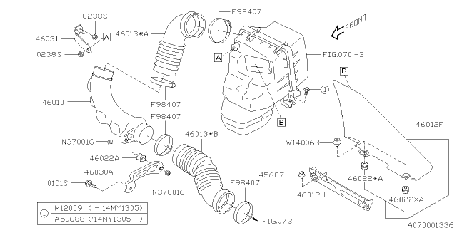 2014 Subaru Forester Bracket Assembly-Duct Diagram for 46032SG000