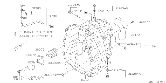 2016 Subaru Forester Automatic Transmission Case Diagram 5