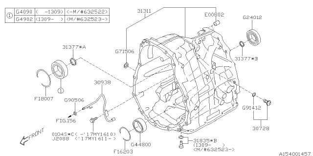 2016 Subaru Forester Case Complete Trans At Diagram for 31311AA741