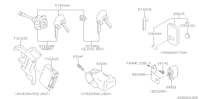 2015 Subaru Forester Key Kit SMT Ec Diagram for 57411FJ020