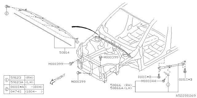 2018 Subaru Forester Panel Bulk Head FCP Diagram for 50814SG000