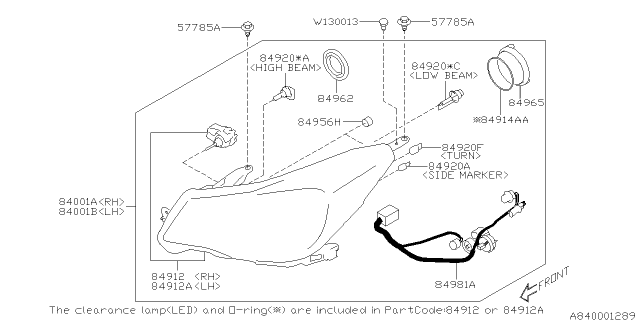 2015 Subaru Forester Head Lamp Lens & Body Left Diagram for 84913SG150