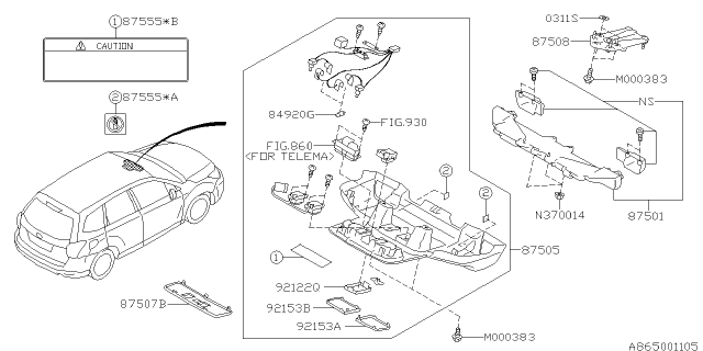 2018 Subaru Forester Camera Assembly Diagram for 87501SG041