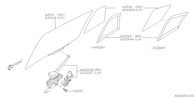 2020 Subaru Impreza Weather Strip-Rear Door P Diagram for 62284FL11A