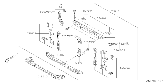 2017 Subaru Impreza Radiator Support Side Panel, Left Diagram for 53029FL06A9P