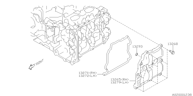 2021 Subaru Impreza Bolt-Rocker Cover Diagram for 13268AA08A