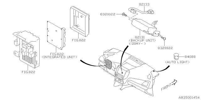 2020 Subaru Impreza Backup Unit Assembly Diagram for 82131FL00A