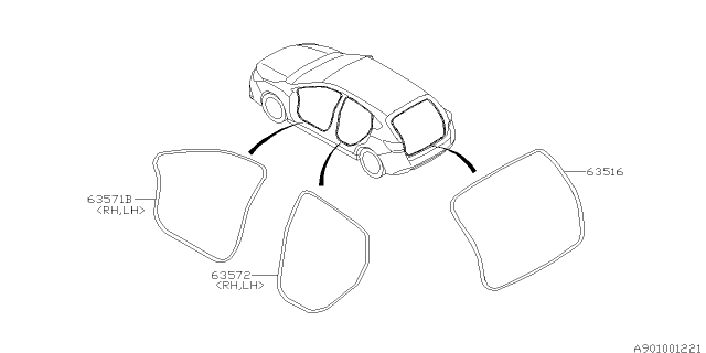 2019 Subaru Impreza Weather Strip Diagram 2