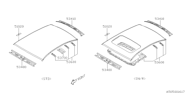 2020 Subaru Impreza Body Panel Diagram 11