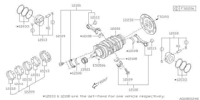 2017 Subaru Impreza Piston & Crankshaft Diagram