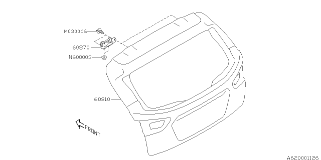 2018 Subaru Impreza Back Door Panel Diagram