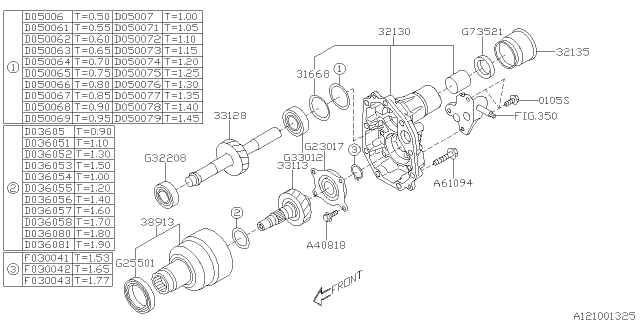 2020 Subaru Impreza Manual Transmission Transfer & Extension Diagram 1