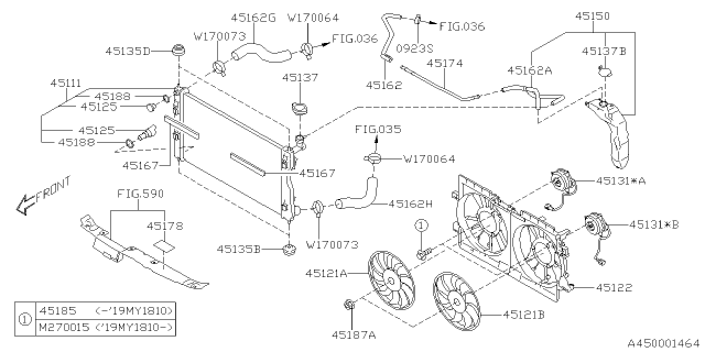 2019 Subaru Impreza Hose-Radiator Inlet Diagram for 45161FL00A