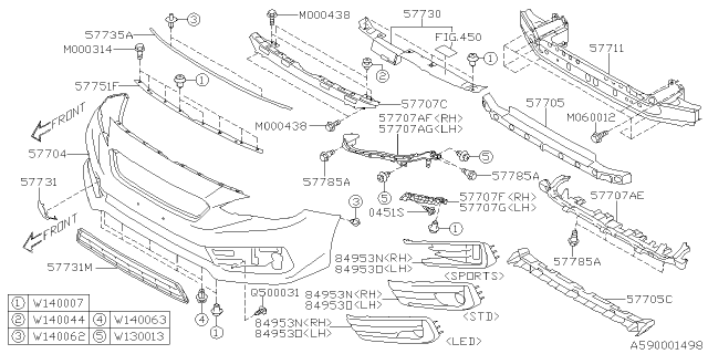 2020 Subaru Impreza Cover Int F Std Diagram for 57737FL08A