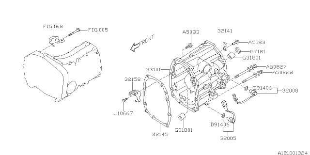 2017 Subaru Impreza Manual Transmission Transfer & Extension Diagram 2