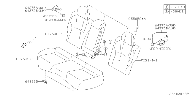 2019 Subaru Impreza STRIKER BACKREST LH Diagram for 64375FL010