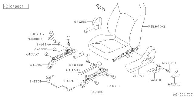 2017 Subaru Impreza Slide Rail Assembly Out LH Diagram for 64170FL030