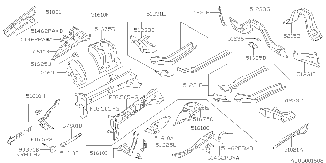 2021 Subaru Impreza Cross Member Tb Side LH Diagram for 51242FL07A9P