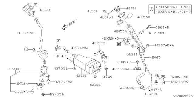 2020 Subaru Impreza CANISTER Diagram for 42035FL01A