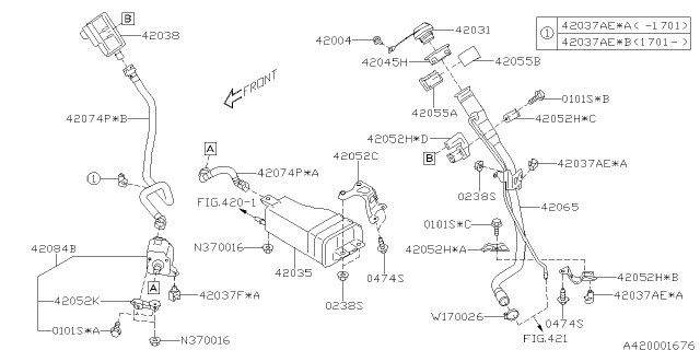 2020 Subaru Impreza Bracket Upper Diagram for 42052FL39A