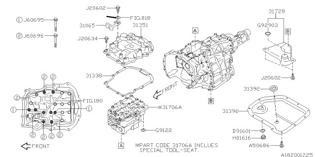 2020 Subaru Impreza Cover Complete Trans Diagram for 31351AA150